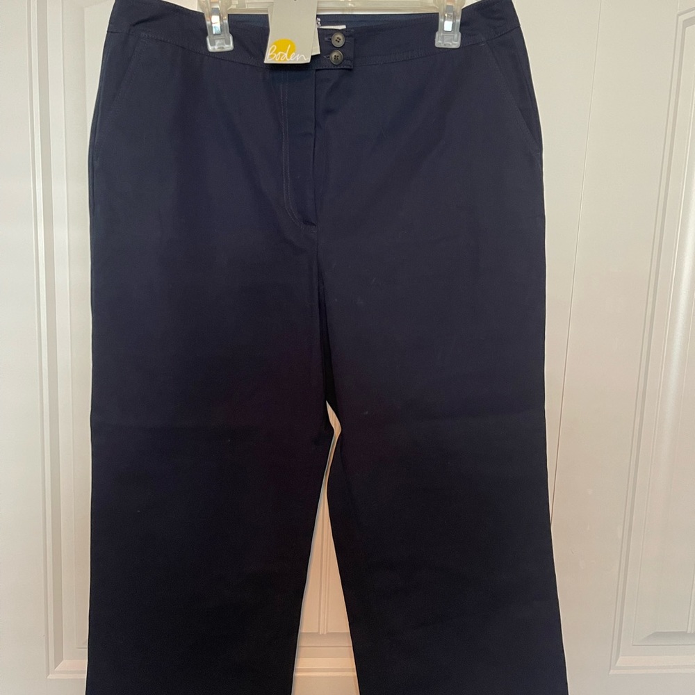 Boden Brampton Cropped Wide Leg Pants - Navy - Size 12R